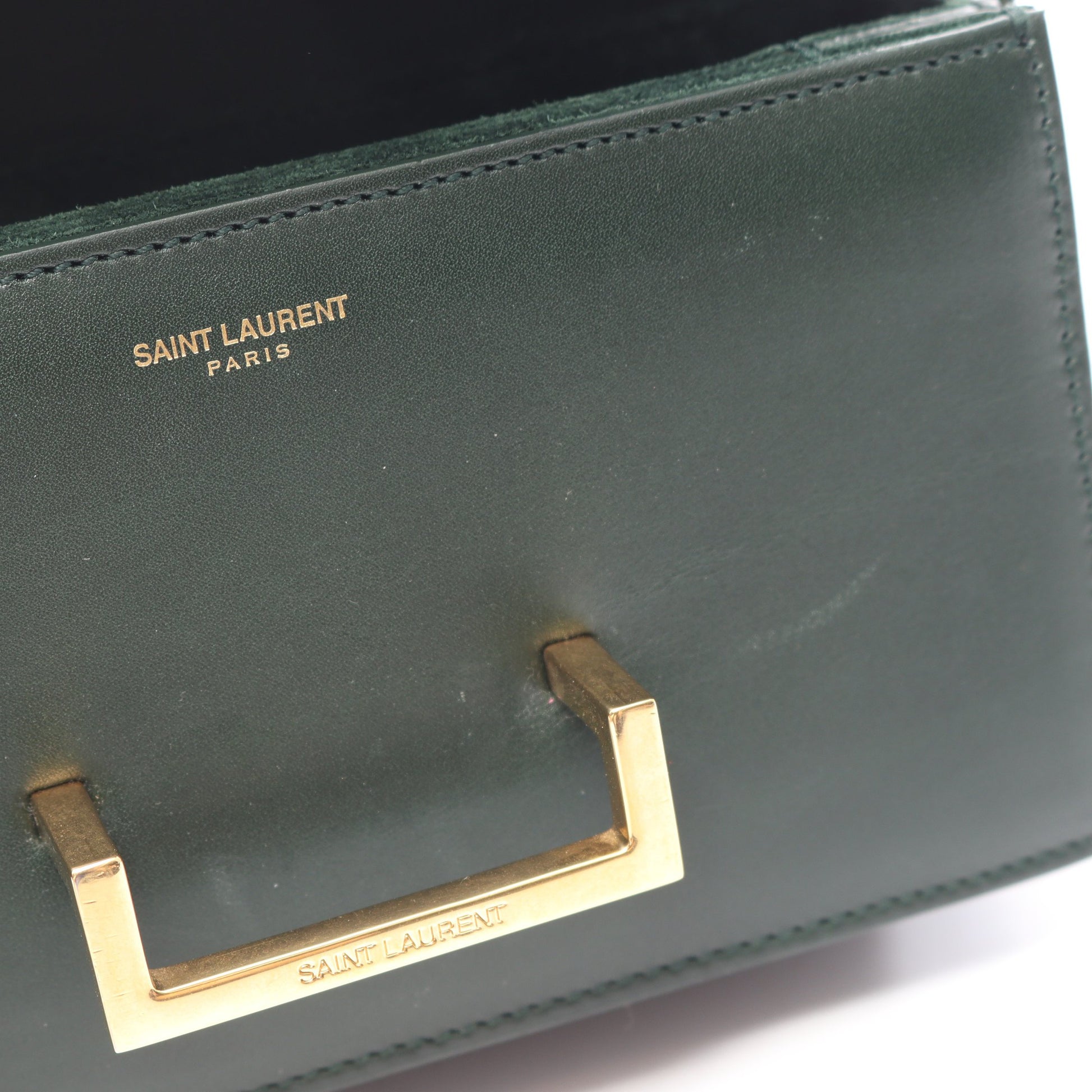 クラシック ルル ショルダーバッグ レザー ダークグリーン サンローランパリ バッグ SAINT LAURENT PARIS