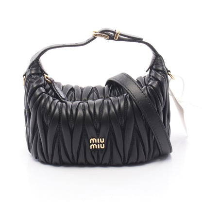 MATELASSE'MIU マテラッセ ハンドバッグ レザー ブラック ミュウミュウ バッグ miu miu