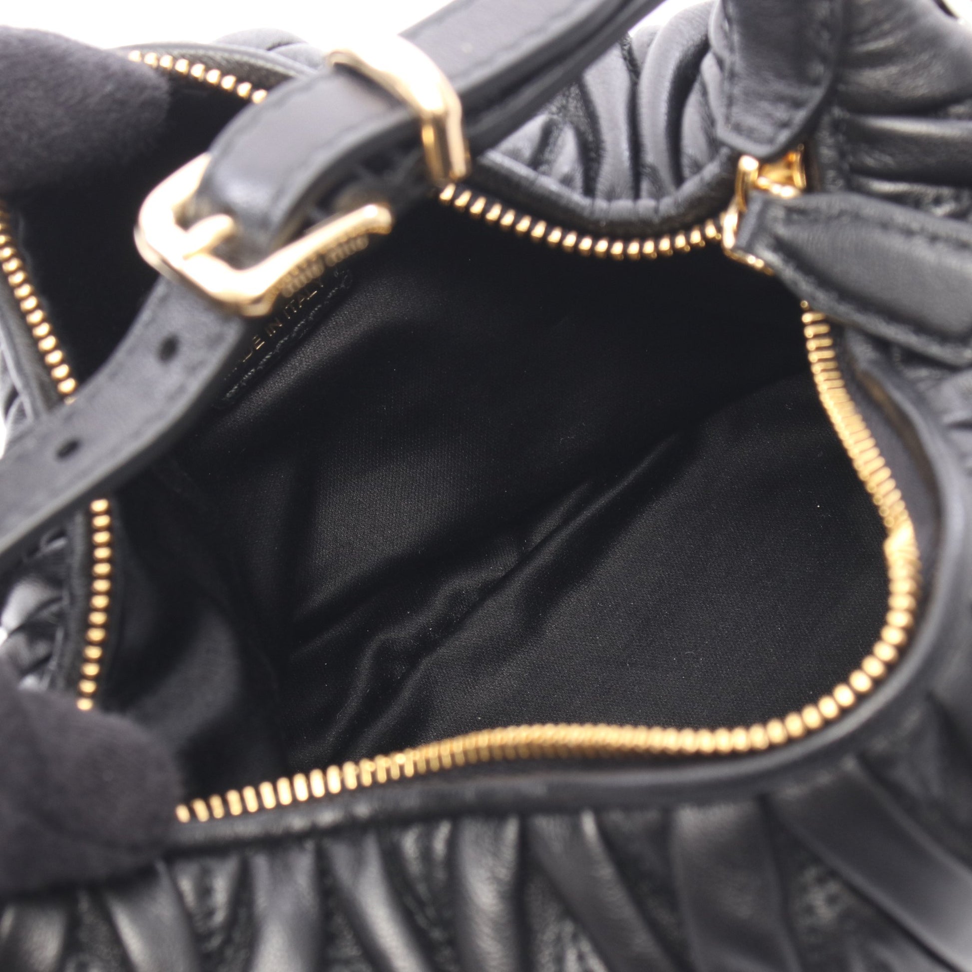 MATELASSE'MIU マテラッセ ハンドバッグ レザー ブラック ミュウミュウ バッグ miu miu