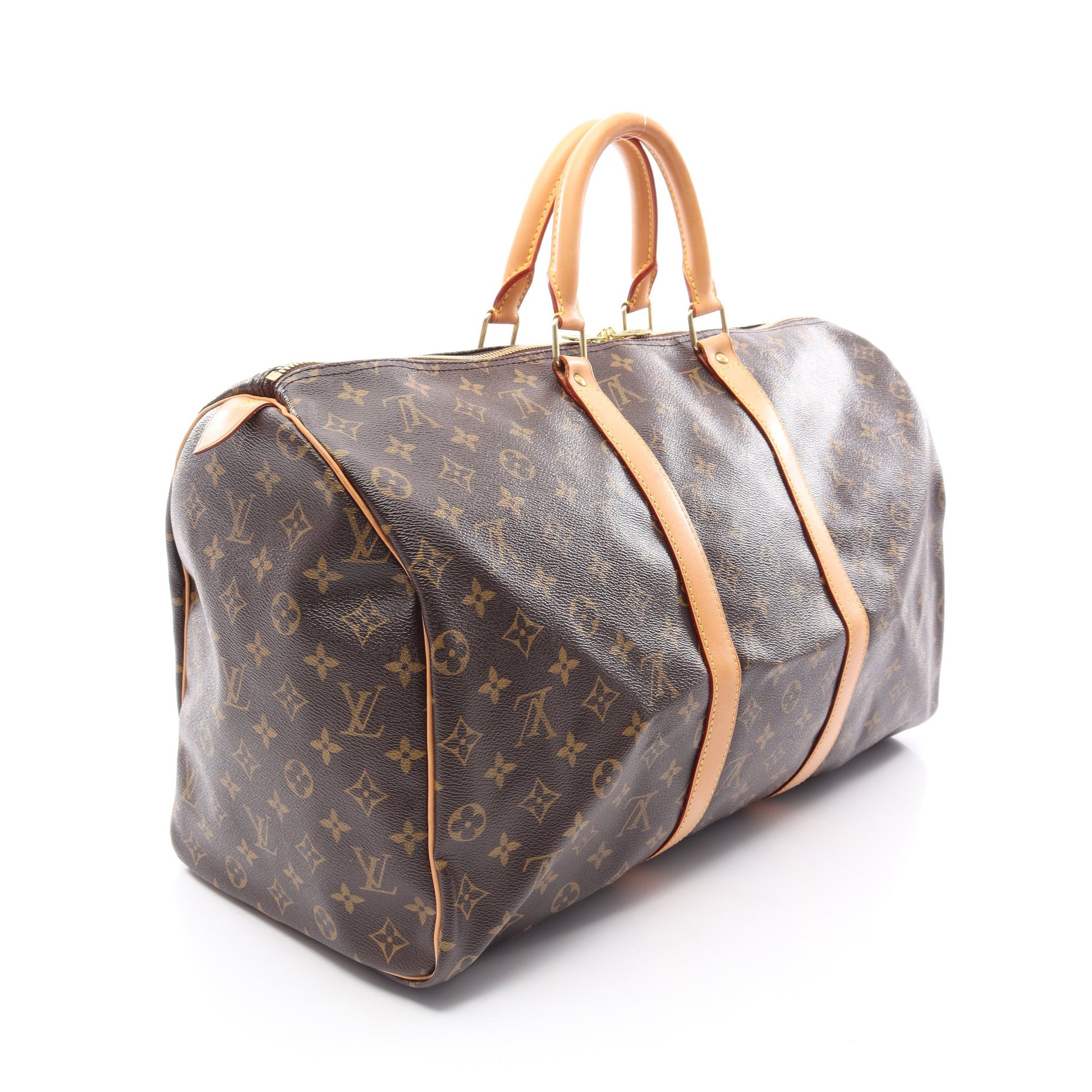 キーポル50 モノグラム ボストンバッグ PVC レザー ブラウン ルイヴィトン バッグ LOUIS VUITTON