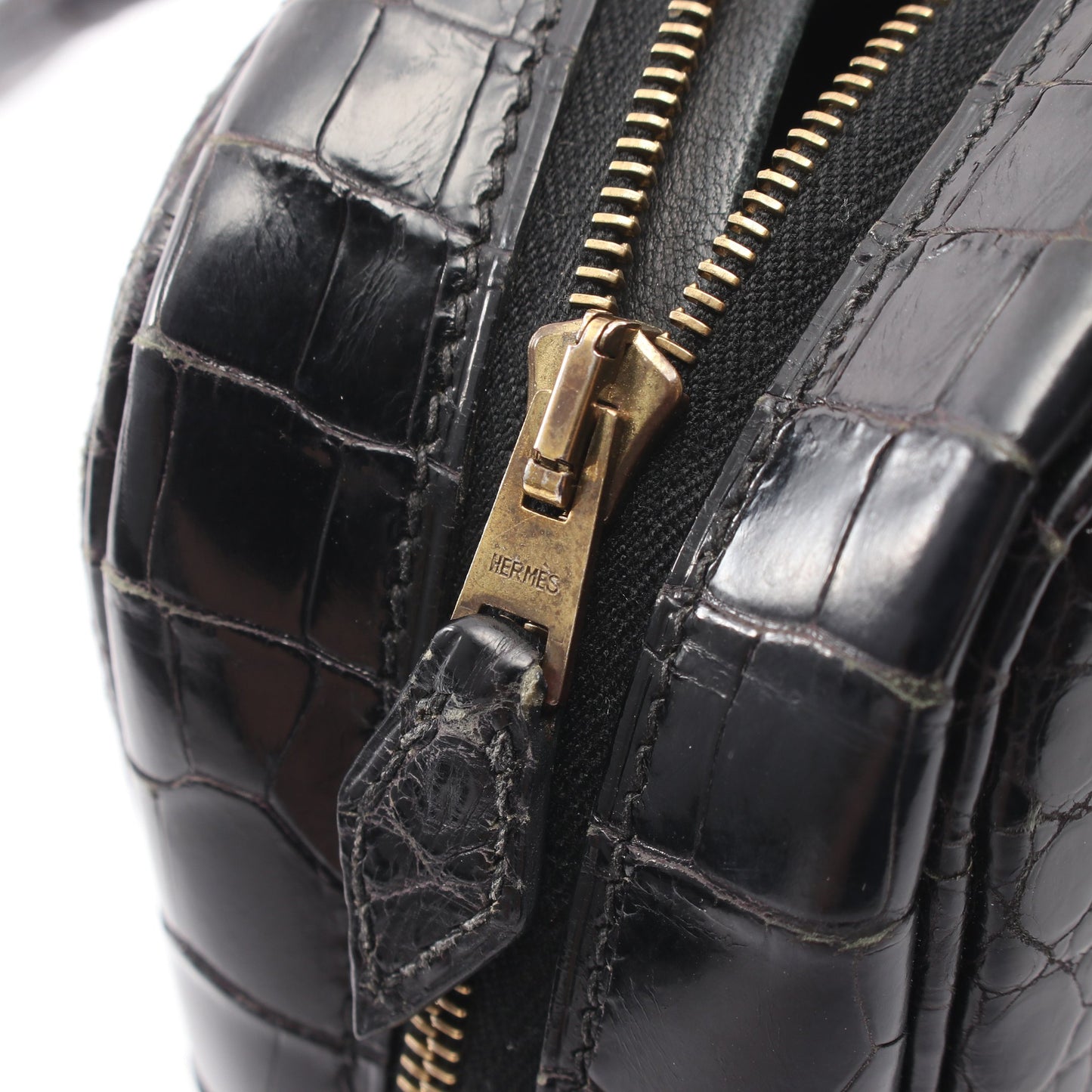 プリュムエラン28 ハンドバッグ ポロサス ブラック ゴールド金具 □D刻印 エルメス バッグ HERMES