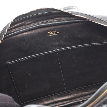 プリュムエラン28 ハンドバッグ ポロサス ブラック ゴールド金具 □D刻印 エルメス バッグ HERMES