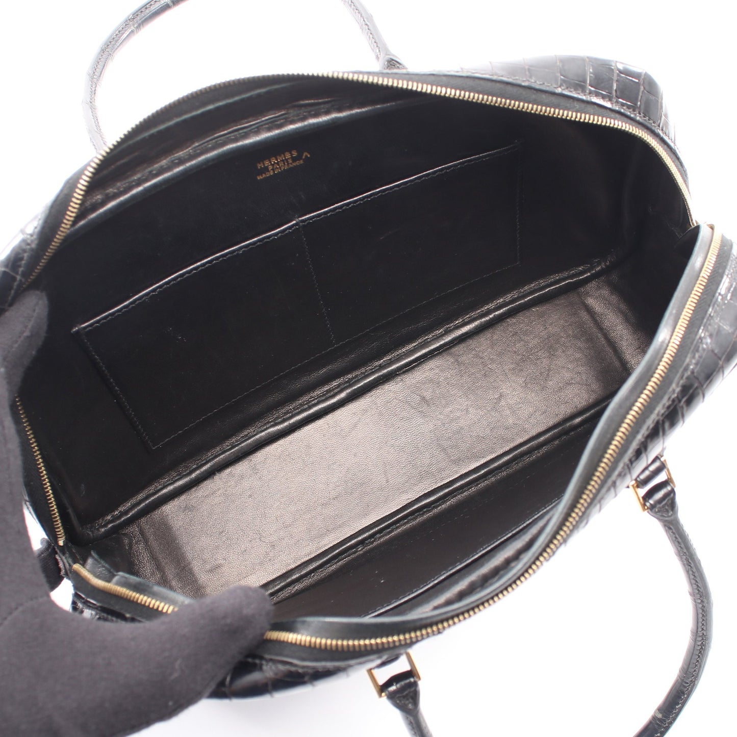 プリュムエラン28 ハンドバッグ ポロサス ブラック ゴールド金具 □D刻印 エルメス バッグ HERMES