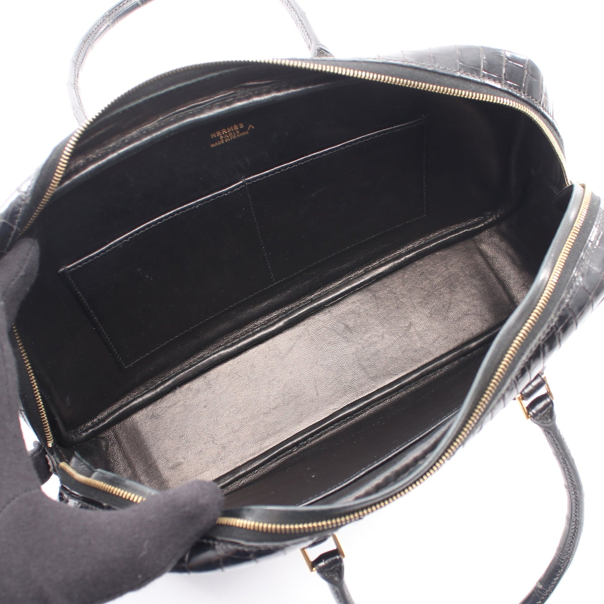 プリュムエラン28 ハンドバッグ ポロサス ブラック ゴールド金具 □D刻印 エルメス バッグ HERMES