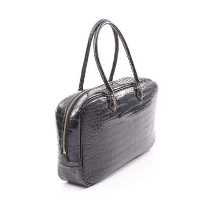 プリュムエラン28 ハンドバッグ ポロサス ブラック ゴールド金具 □D刻印 エルメス バッグ HERMES