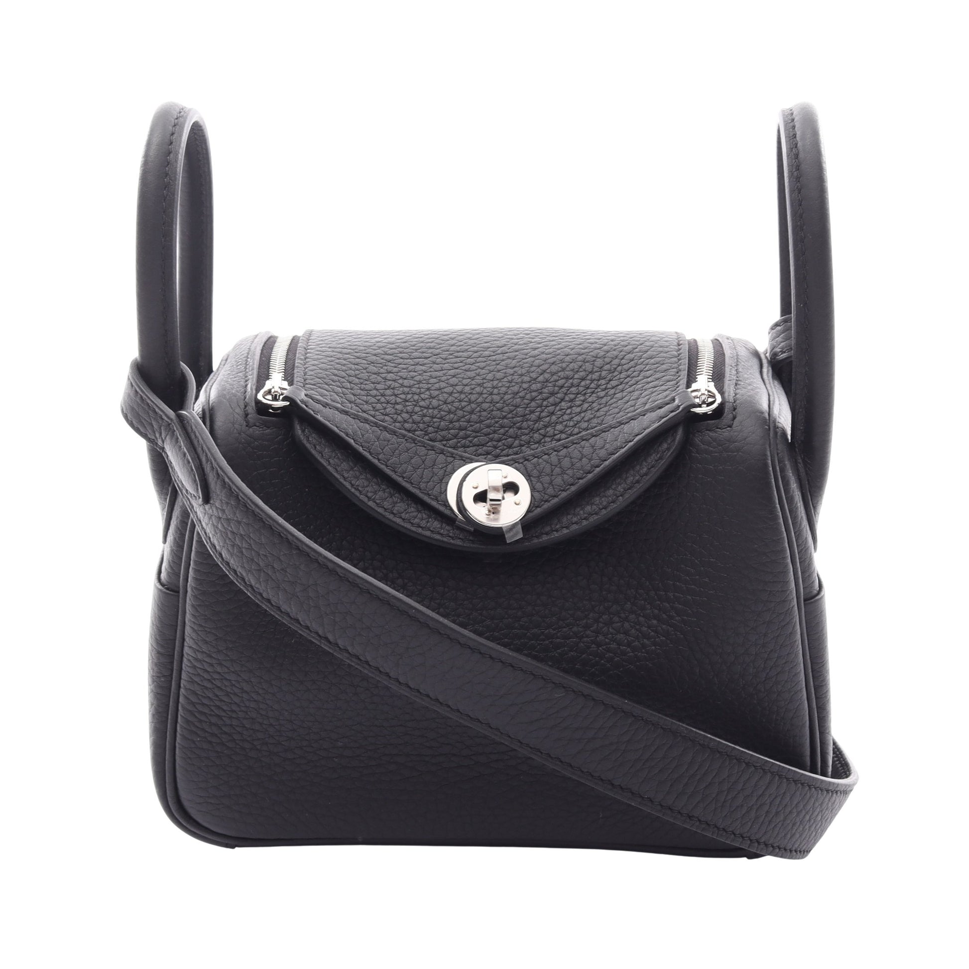 リンディ ミニ 2WAY ショルダーバッグ トリヨンクレマンス ブラック シルバー金具 K刻印 エルメス バッグ HERMES
