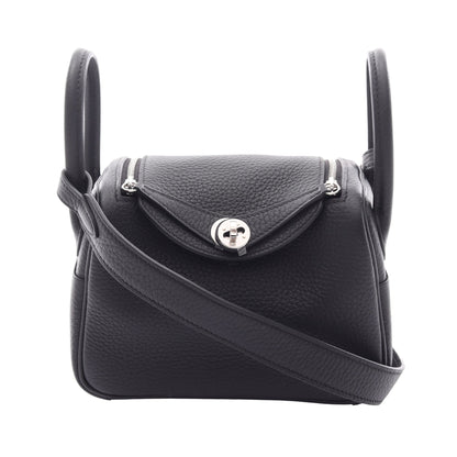 リンディ ミニ 2WAY ショルダーバッグ トリヨンクレマンス ブラック シルバー金具 K刻印 エルメス バッグ HERMES