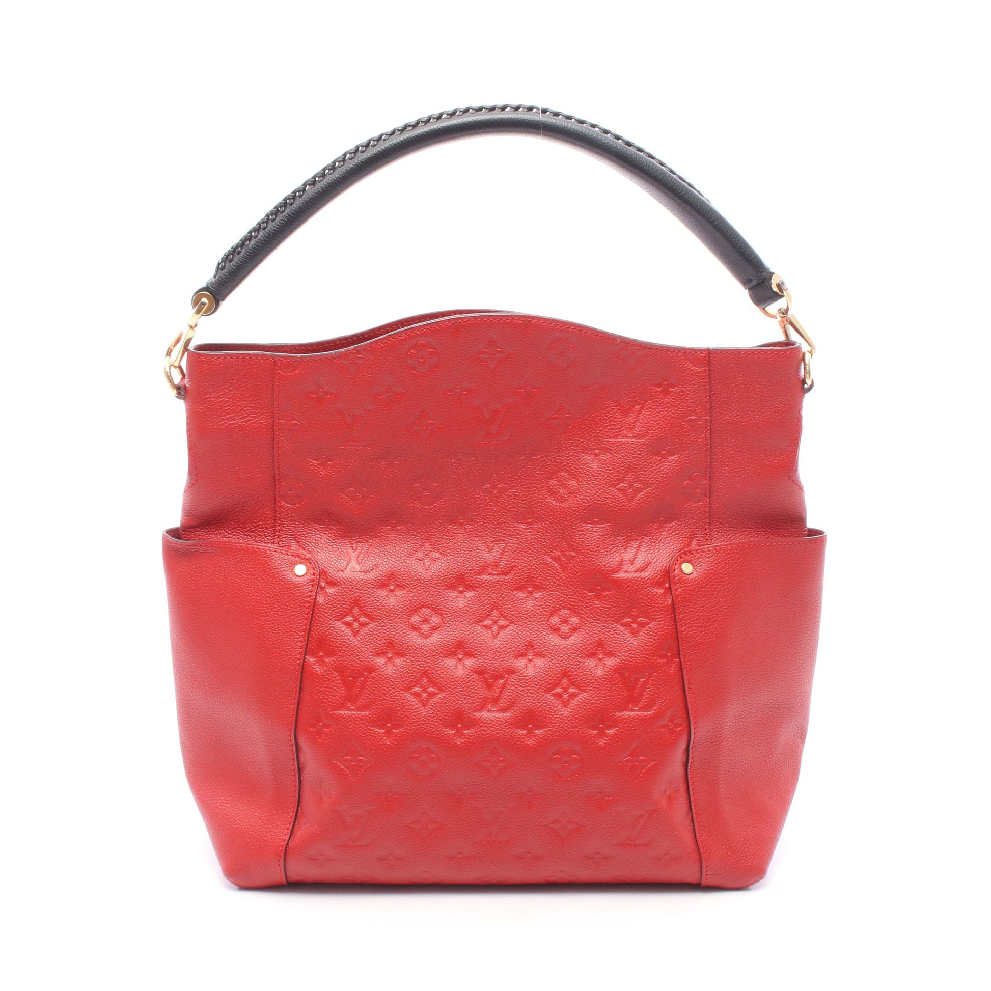 バガテル モノグラムアンプラント アプリコ ワンショルダーバッグ レザー レッド ブラック ルイヴィトン バッグ LOUIS VUITTON