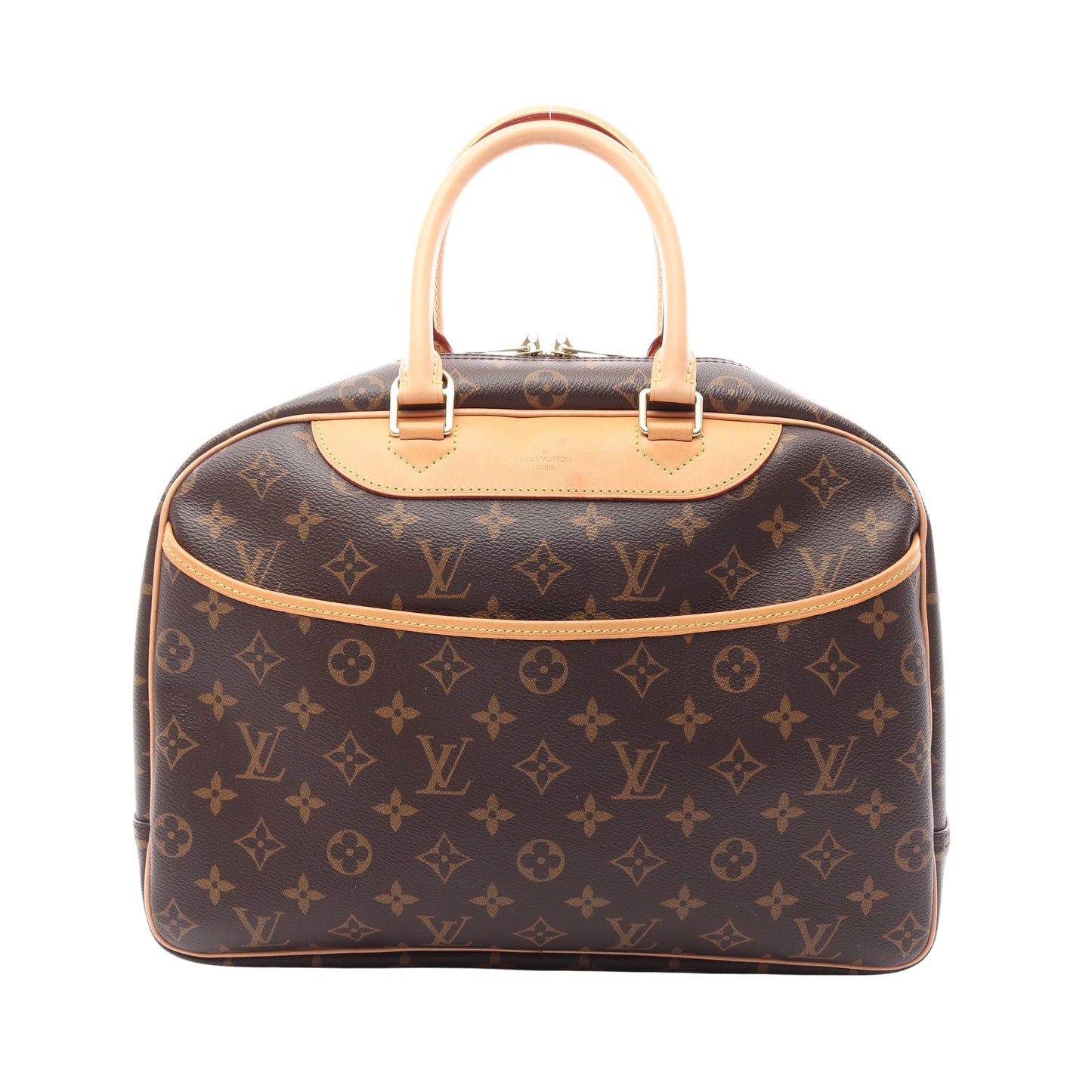 ドーヴィル ボーリングヴァニティ モノグラム ハンドバッグ PVC レザー ブラウン ルイヴィトン バッグ LOUIS VUITTON
