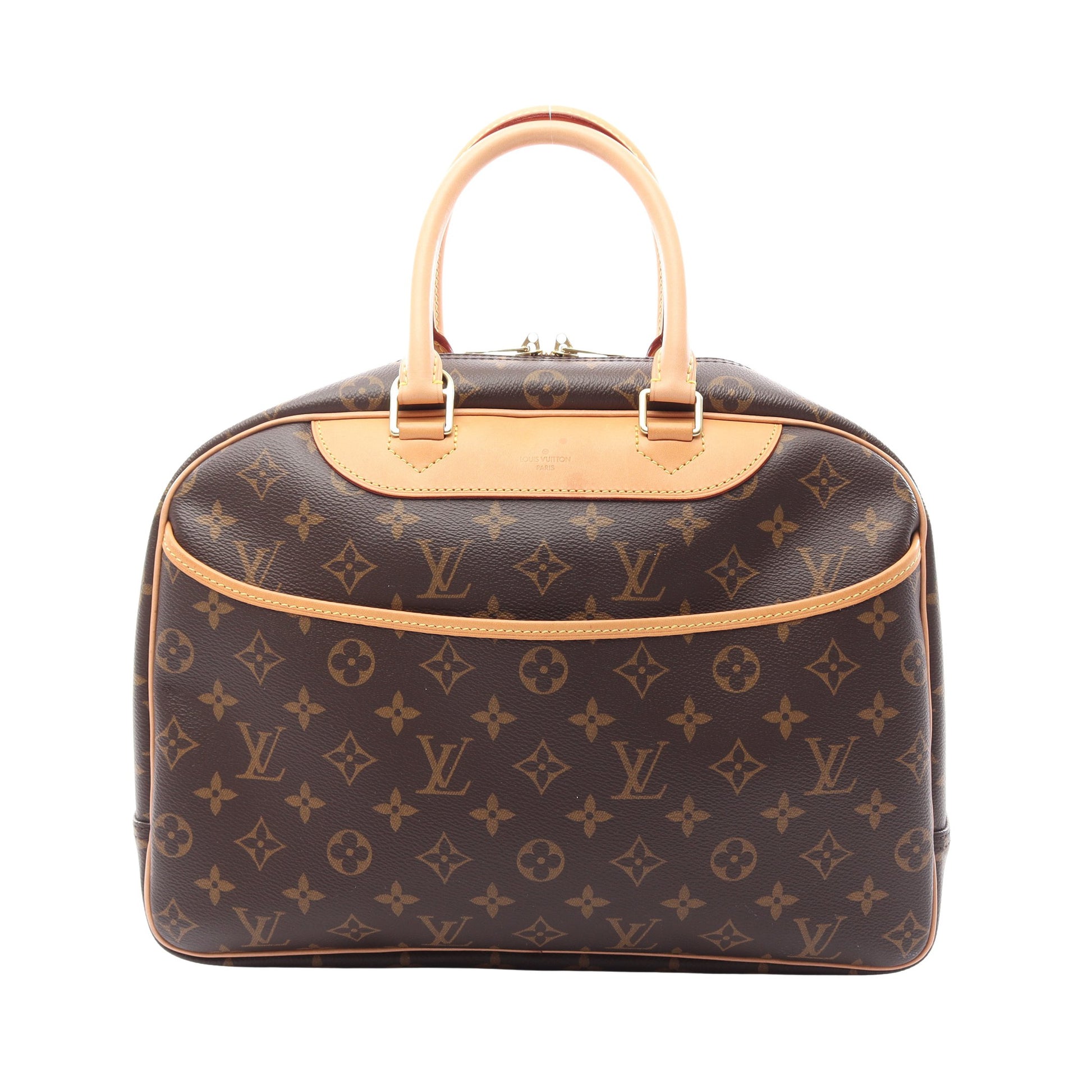 ドーヴィル ボーリングヴァニティ モノグラム ハンドバッグ PVC レザー ブラウン ルイヴィトン バッグ LOUIS VUITTON