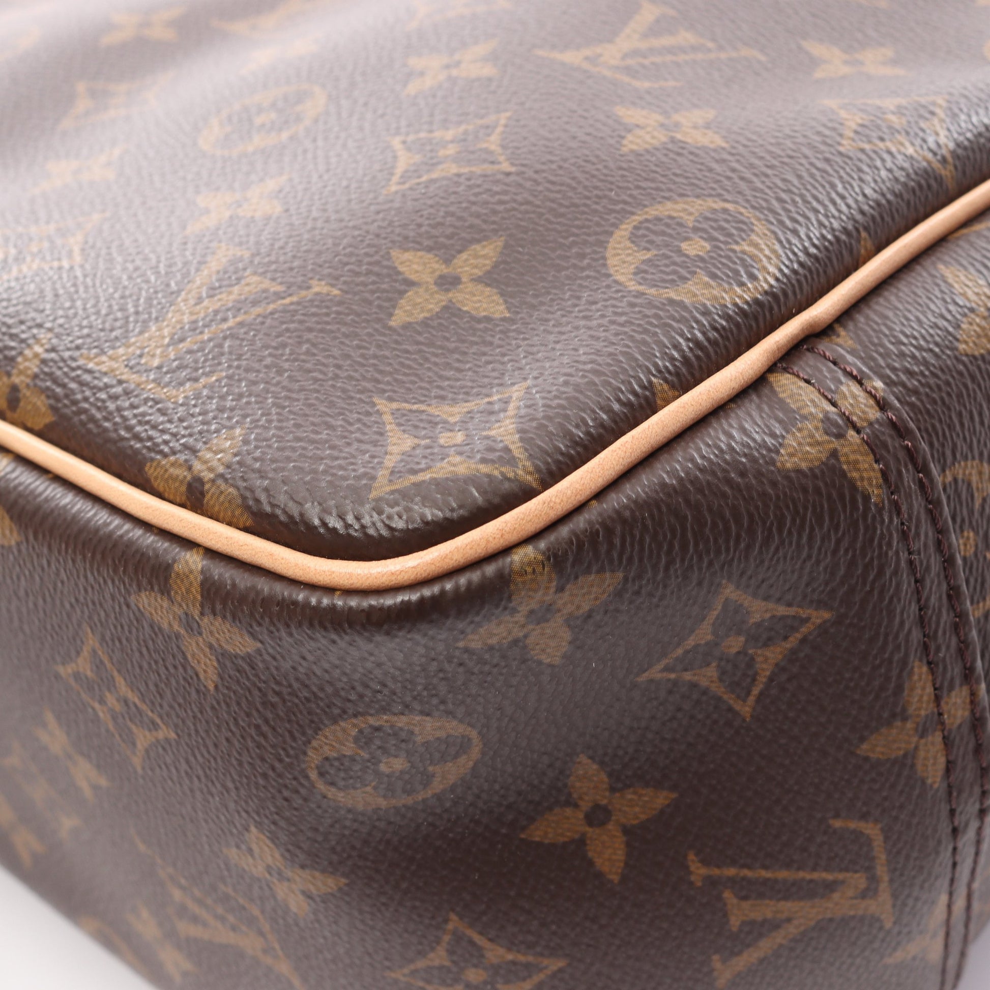 ドーヴィル ボーリングヴァニティ モノグラム ハンドバッグ PVC レザー ブラウン ルイヴィトン バッグ LOUIS VUITTON