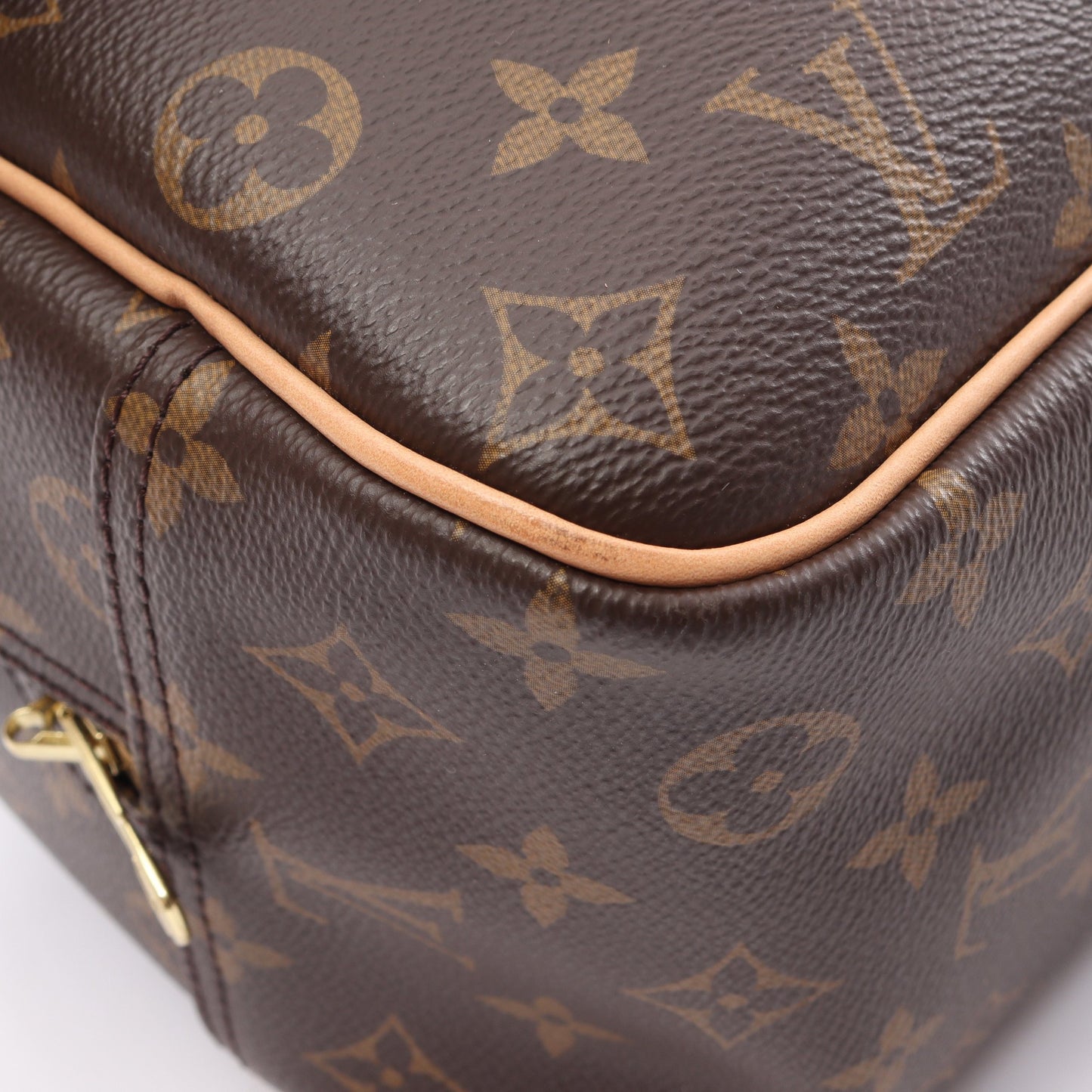 ドーヴィル ボーリングヴァニティ モノグラム ハンドバッグ PVC レザー ブラウン ルイヴィトン バッグ LOUIS VUITTON