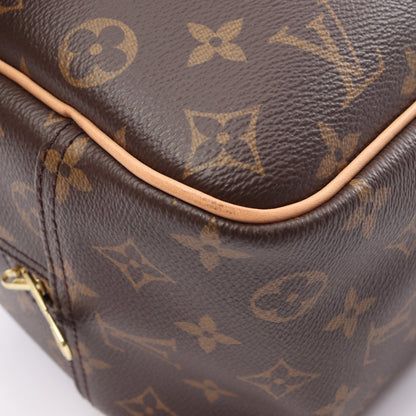 ドーヴィル ボーリングヴァニティ モノグラム ハンドバッグ PVC レザー ブラウン ルイヴィトン バッグ LOUIS VUITTON