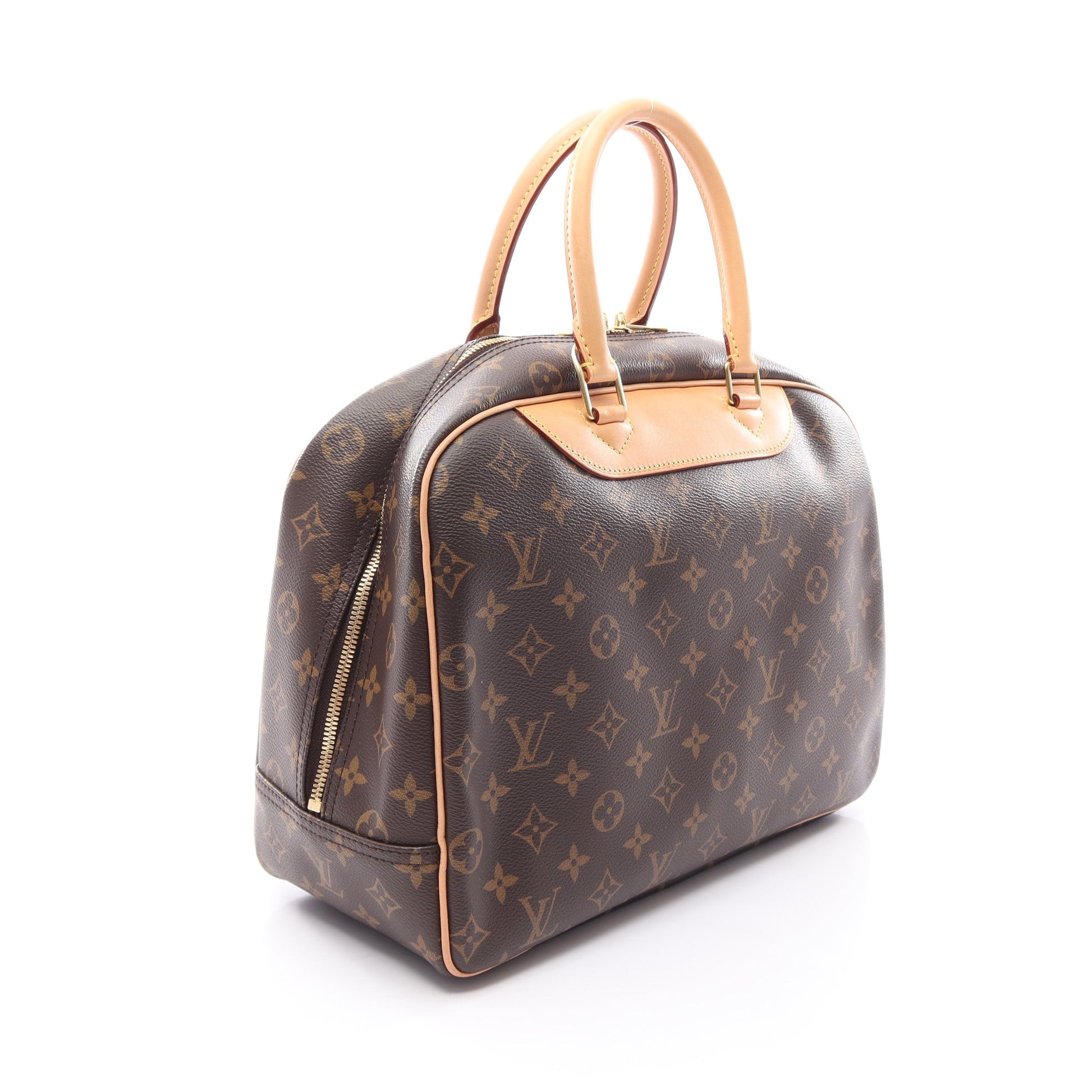 ドーヴィル ボーリングヴァニティ モノグラム ハンドバッグ PVC レザー ブラウン ルイヴィトン バッグ LOUIS VUITTON