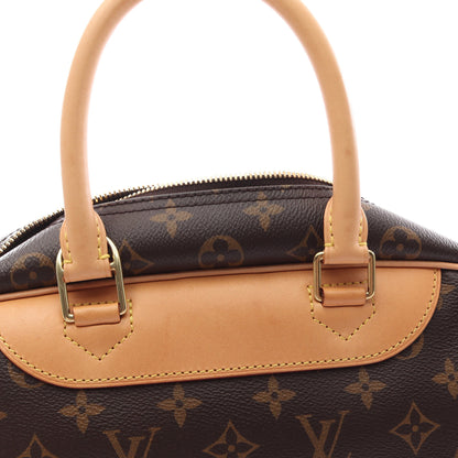 ドーヴィル ボーリングヴァニティ モノグラム ハンドバッグ PVC レザー ブラウン ルイヴィトン バッグ LOUIS VUITTON