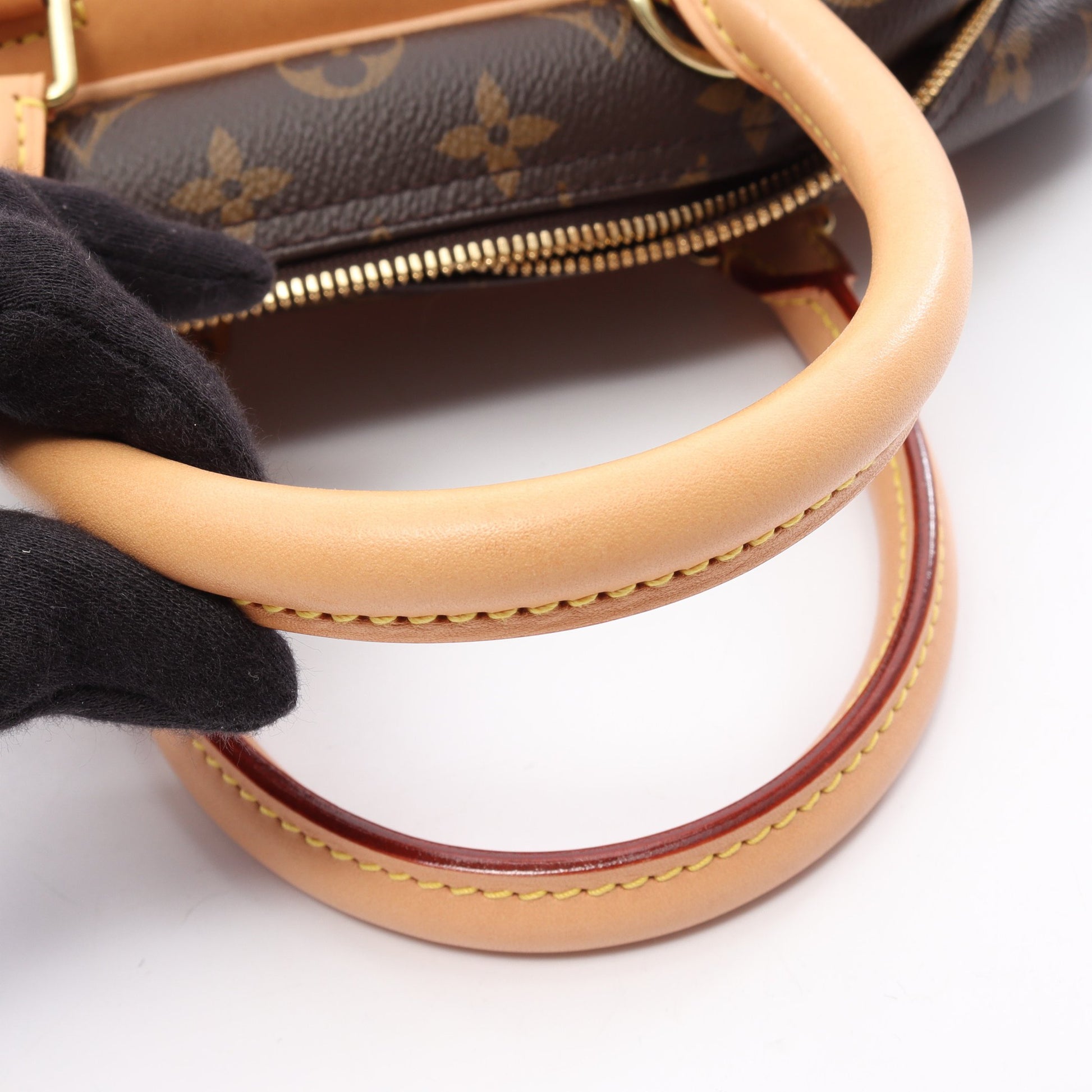 ドーヴィル ボーリングヴァニティ モノグラム ハンドバッグ PVC レザー ブラウン ルイヴィトン バッグ LOUIS VUITTON
