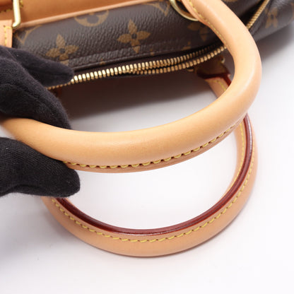 ドーヴィル ボーリングヴァニティ モノグラム ハンドバッグ PVC レザー ブラウン ルイヴィトン バッグ LOUIS VUITTON