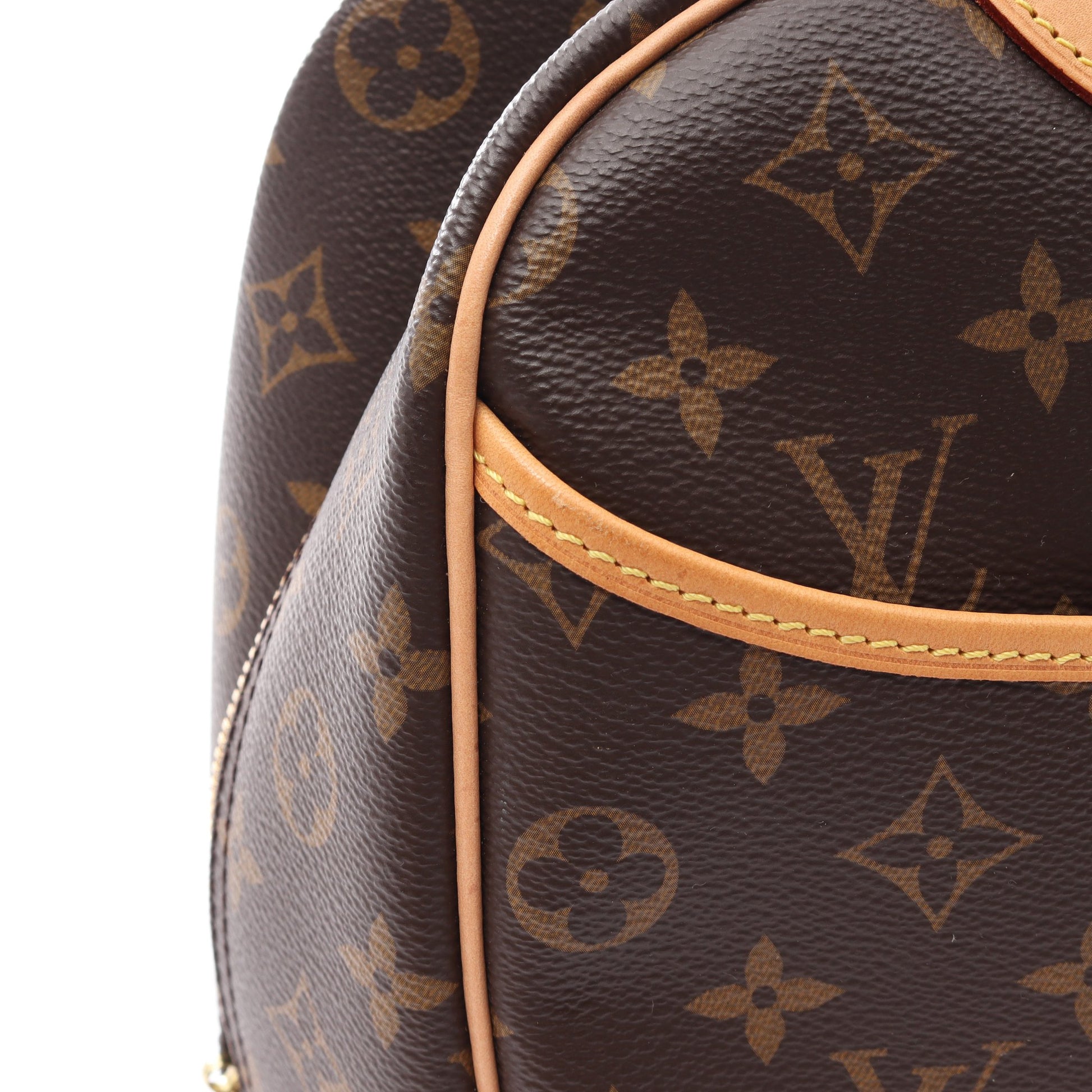 ドーヴィル ボーリングヴァニティ モノグラム ハンドバッグ PVC レザー ブラウン ルイヴィトン バッグ LOUIS VUITTON