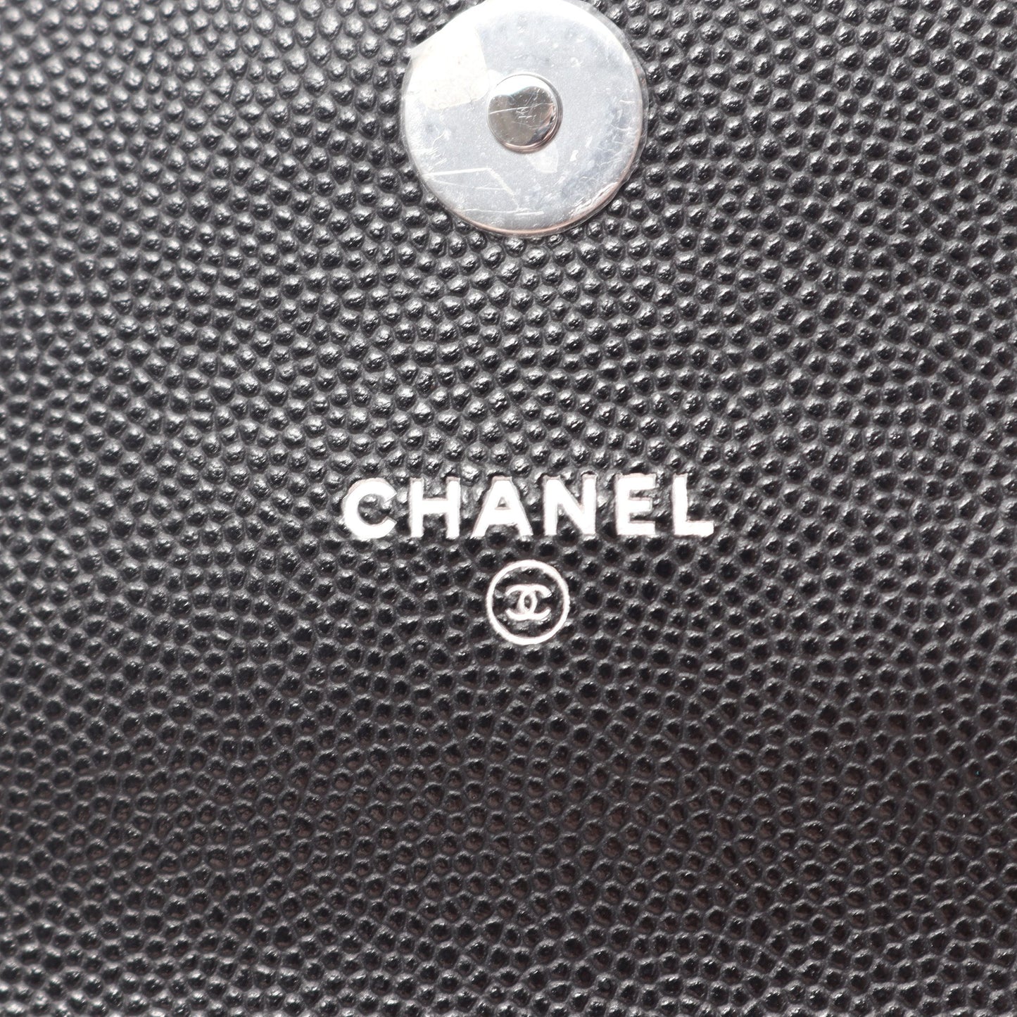 マトラッセ チェーンショルダーバッグ キャビアスキン ブラック シルバー金具 シャネル バッグ CHANEL