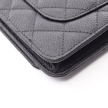 マトラッセ チェーンウォレット キャビアスキン ブラック ゴールド金具 シャネル バッグ CHANEL