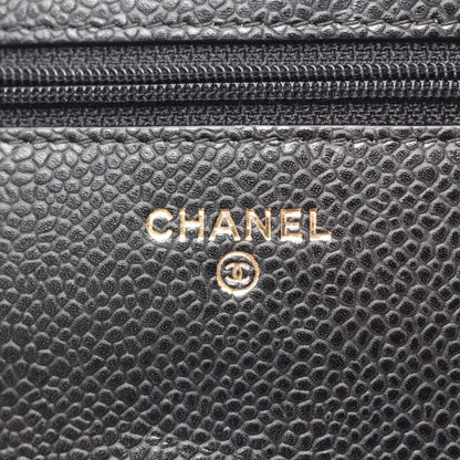 マトラッセ チェーンウォレット キャビアスキン ブラック ゴールド金具 シャネル バッグ CHANEL