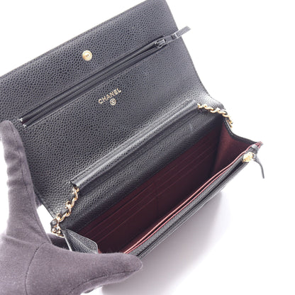 マトラッセ チェーンウォレット キャビアスキン ブラック ゴールド金具 シャネル バッグ CHANEL