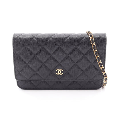 マトラッセ チェーンウォレット キャビアスキン ブラック ゴールド金具 シャネル バッグ CHANEL