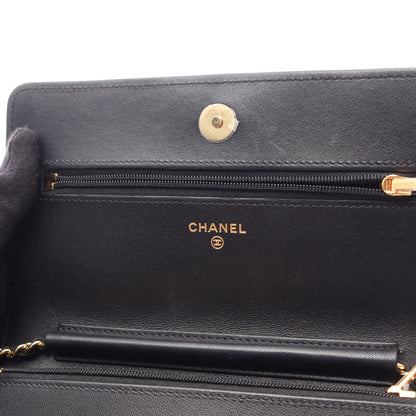 マトラッセ チェーンウォレット ラムスキン ブラック ゴールド金具 シャネル バッグ CHANEL