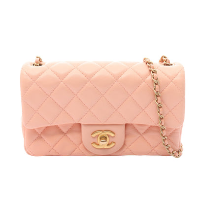 ミニマトラッセ20 チェーンショルダーバッグ ラムスキン ピンクベージュ ゴールド金具 シャネル バッグ CHANEL