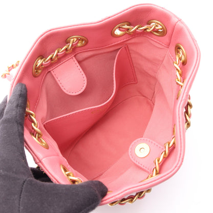 マトラッセ チェーンショルダーバッグ ラムスキン ピンク ゴールド金具 シャネル バッグ CHANEL