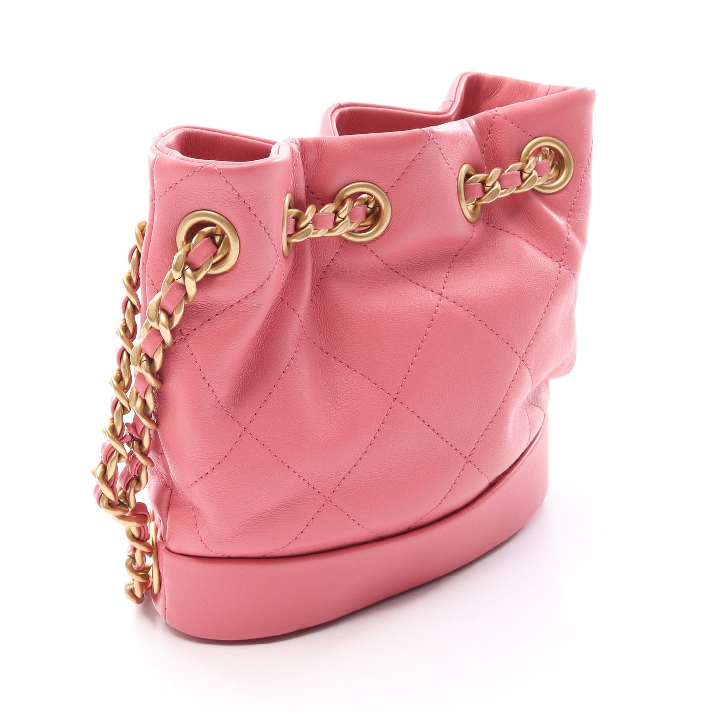 マトラッセ チェーンショルダーバッグ ラムスキン ピンク ゴールド金具 シャネル バッグ CHANEL