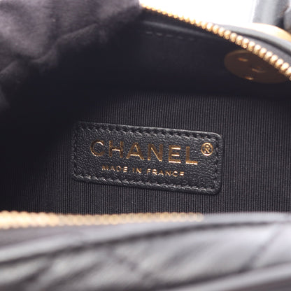 マトラッセ ミニ ボーリング 2WAY チェーンショルダーバッグ ラムスキン ブラック ゴールド金具 シャネル バッグ CHANEL