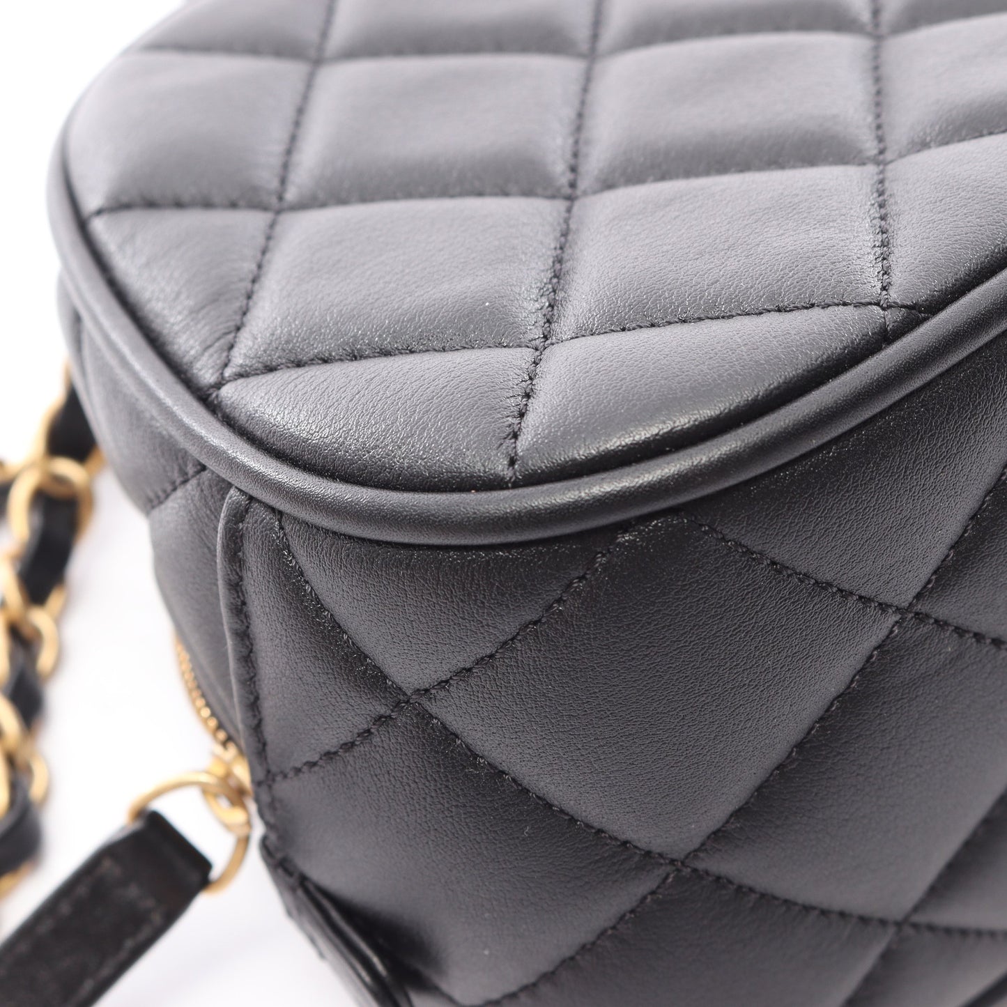 マトラッセ ミニ ボーリング 2WAY チェーンショルダーバッグ ラムスキン ブラック ゴールド金具 シャネル バッグ CHANEL