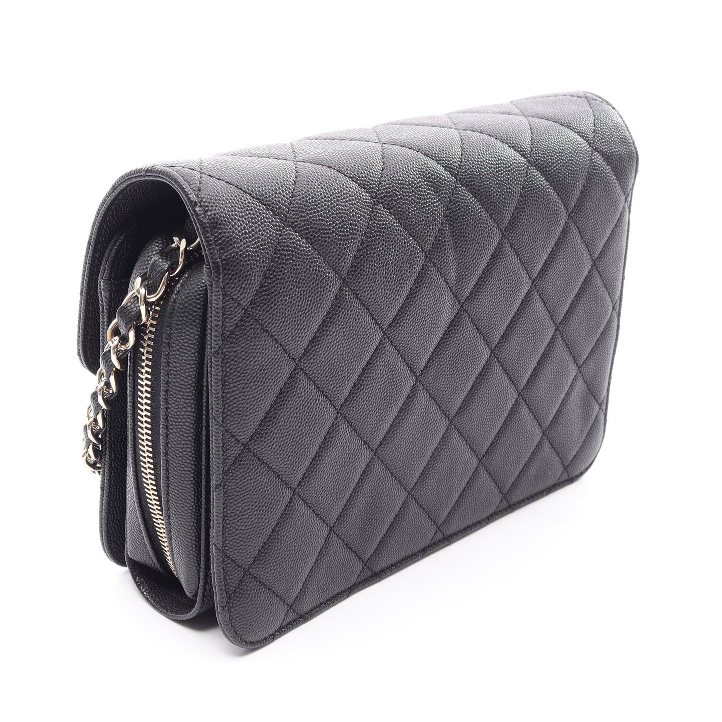 マトラッセ チェーンショルダーバッグ キャビアスキン ブラック ゴールド金具 シャネル バッグ CHANEL