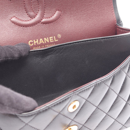 マトラッセ Wフラップ Wチェーンショルダーバッグ ラムスキン ブラック ゴールド金具 シャネル バッグ CHANEL