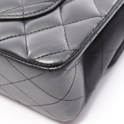 マトラッセ Wフラップ Wチェーンショルダーバッグ ラムスキン ブラック ゴールド金具 シャネル バッグ CHANEL