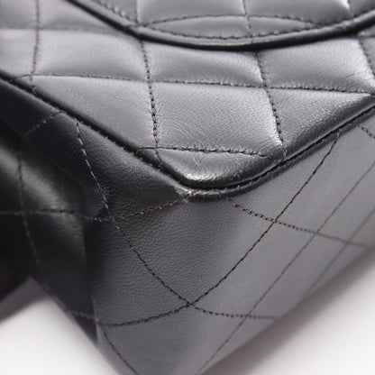 マトラッセ Wフラップ Wチェーンショルダーバッグ ラムスキン ブラック ゴールド金具 シャネル バッグ CHANEL