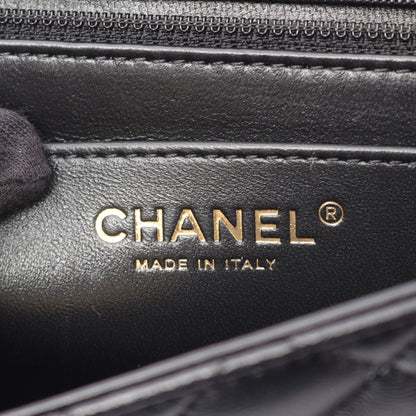 マトラッセ トップハンドル 2WAY チェーンショルダーバッグ ラムスキン ブラック ゴールド金具 シャネル バッグ CHANEL