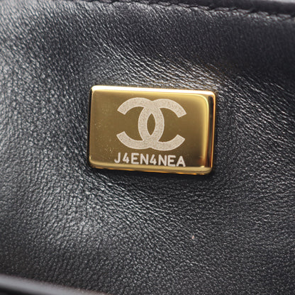 マトラッセ トップハンドル 2WAY チェーンショルダーバッグ ラムスキン ブラック ゴールド金具 シャネル バッグ CHANEL