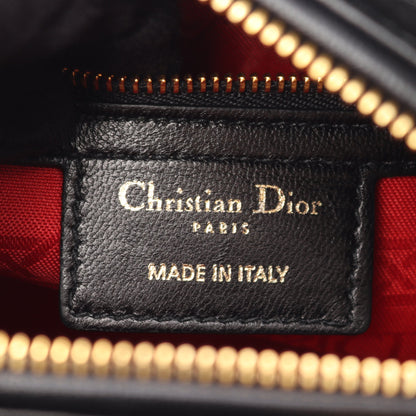 LADY DIOR レディディオール ミディアム カナージュ 2WAY ハンドバッグ レザー ブラック クリスチャンディオール バッグ Christian Dior