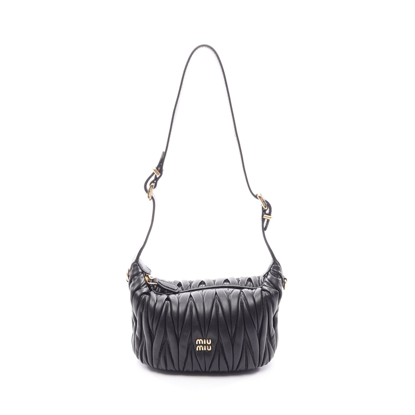 MATELASSE'MIU マテラッセ 2WAY ハンドバッグ レザー ブラック ミュウミュウ バッグ miu miu
