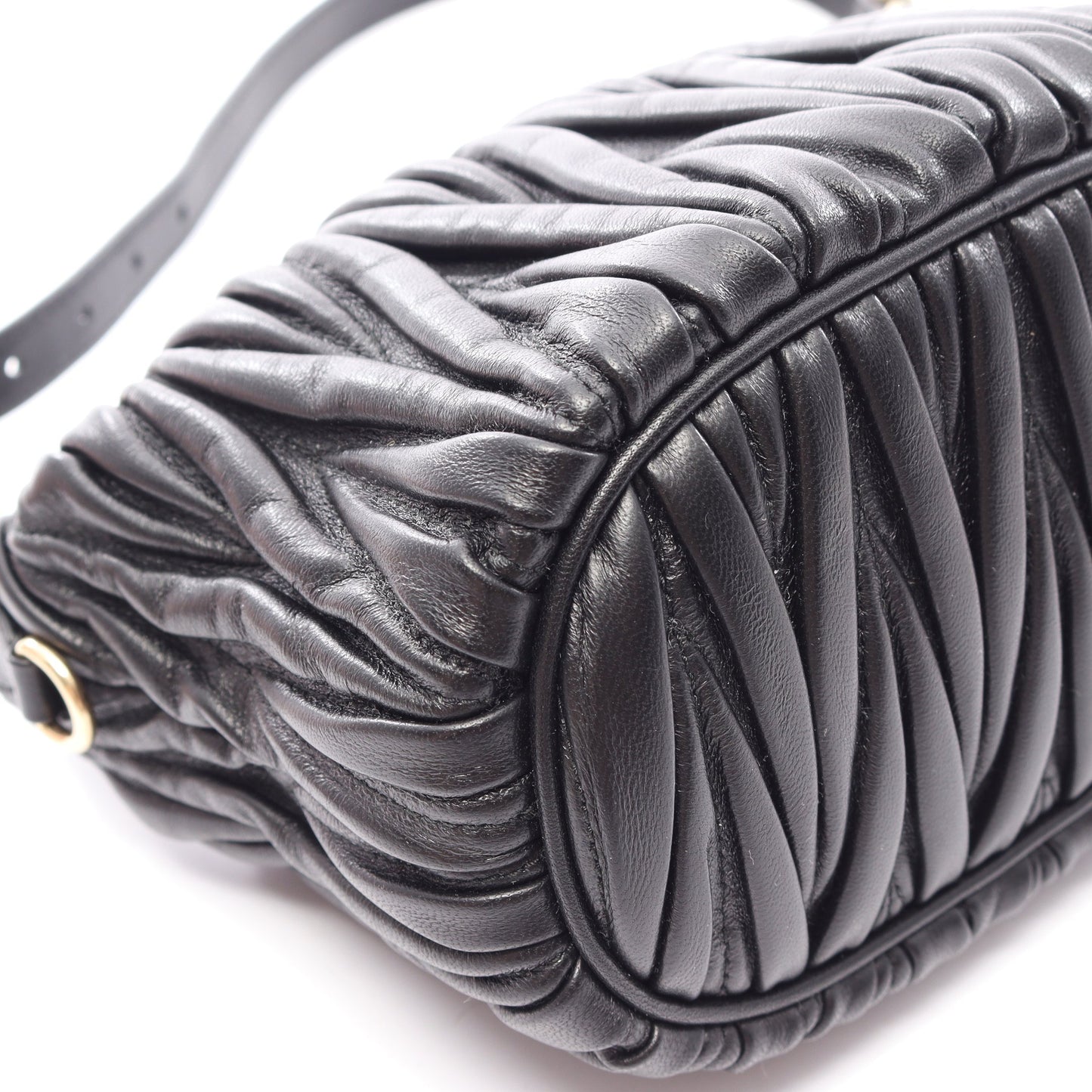 MATELASSE'MIU マテラッセ 2WAY ハンドバッグ レザー ブラック ミュウミュウ バッグ miu miu