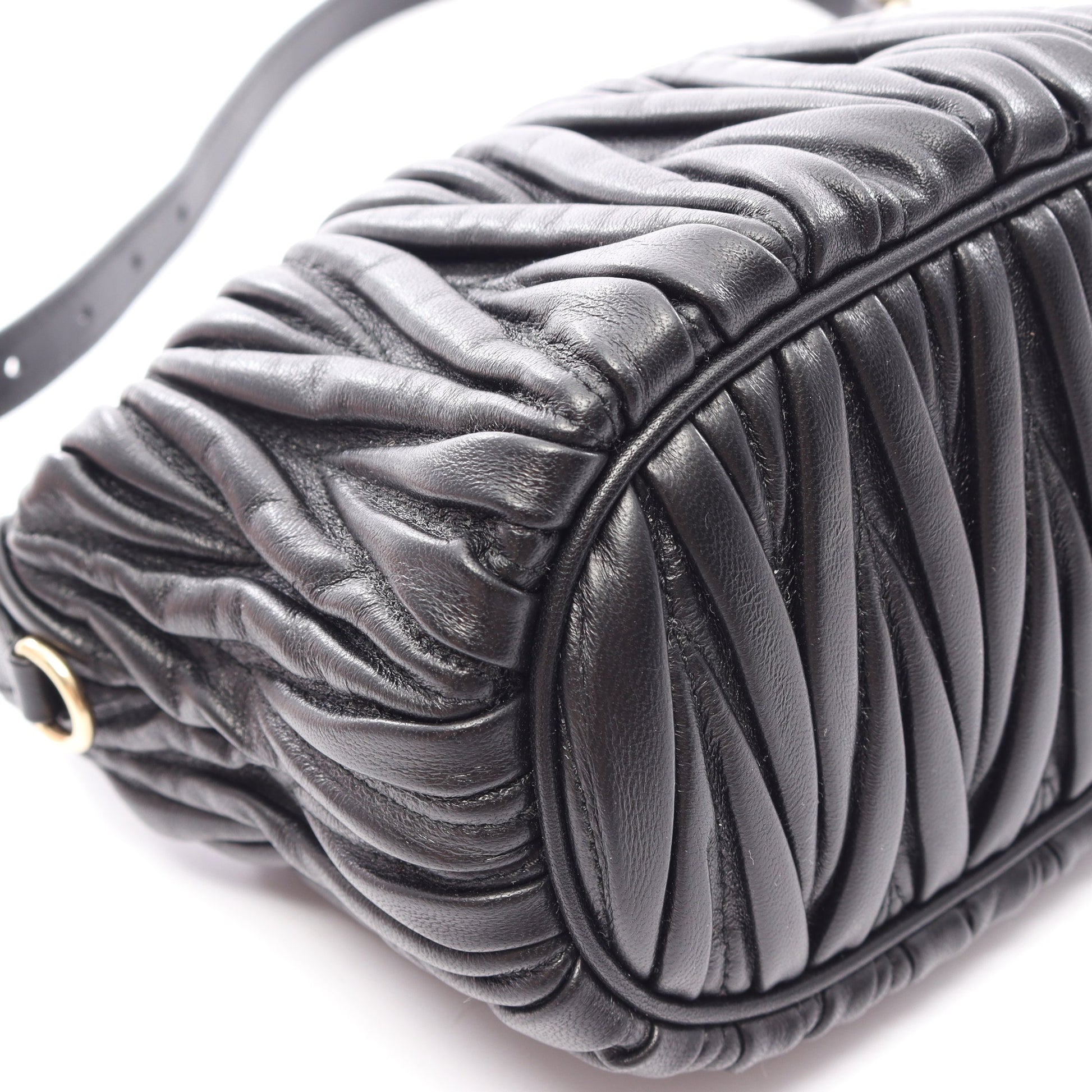 MATELASSE'MIU マテラッセ 2WAY ハンドバッグ レザー ブラック ミュウミュウ バッグ miu miu