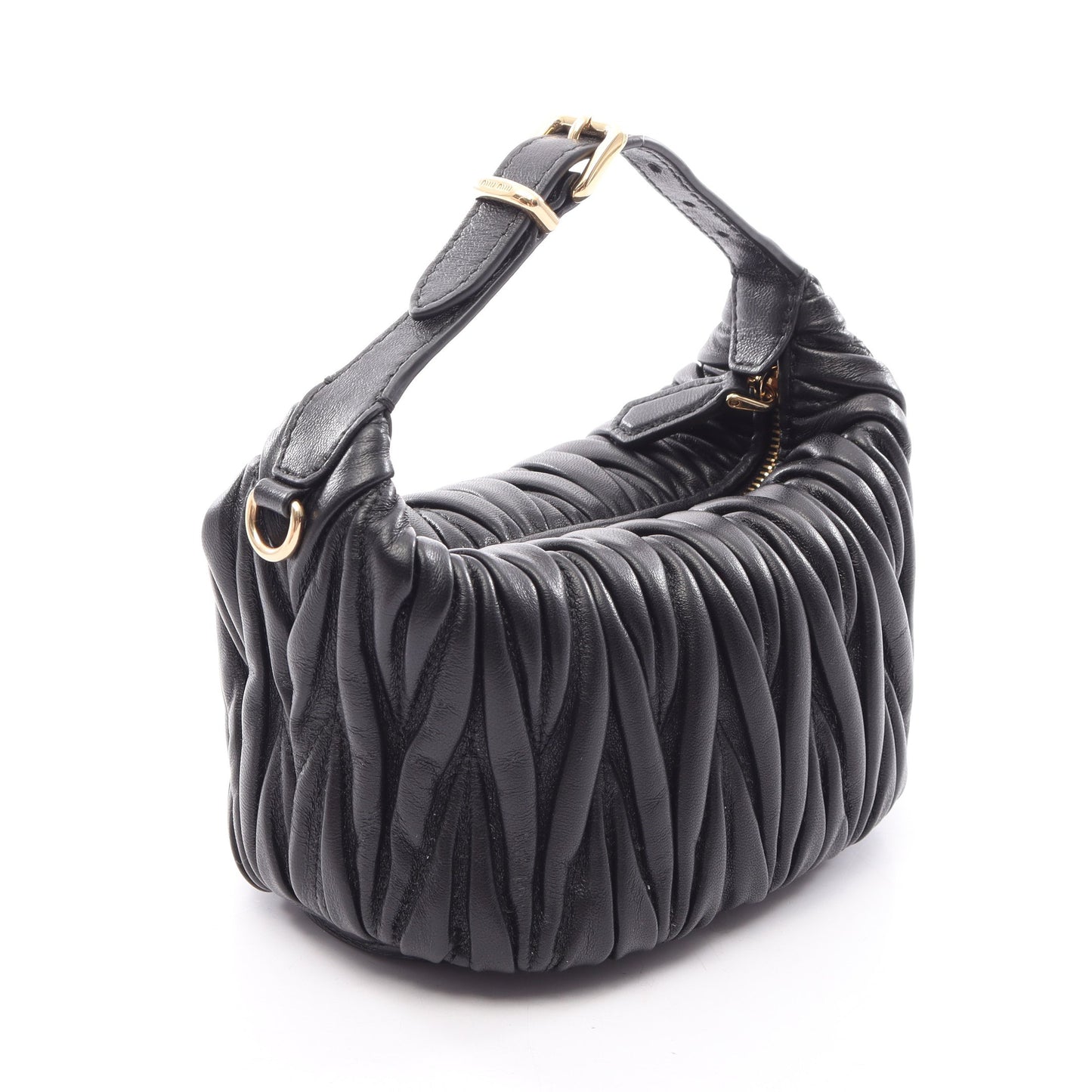 MATELASSE'MIU マテラッセ 2WAY ハンドバッグ レザー ブラック ミュウミュウ バッグ miu miu