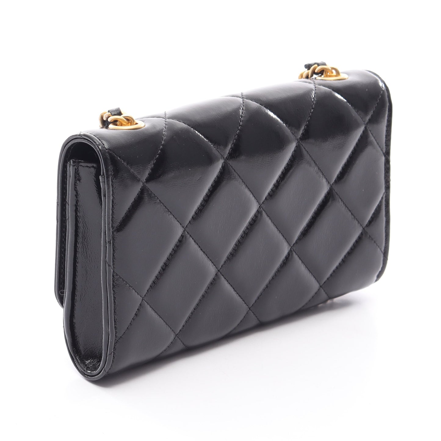 マトラッセ チェーンウォレット レザー ブラック ゴールド金具 シャネル バッグ CHANEL