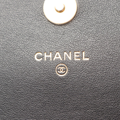 マトラッセ チェーンウォレット レザー ブラック ゴールド金具 シャネル バッグ CHANEL
