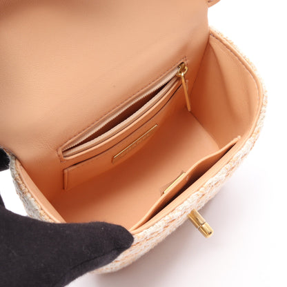 マトラッセ バニティ 2WAY チェーンショルダーバッグ ツイード レザー ベージュ ホワイト ゴールド金具 シャネル バッグ CHANEL