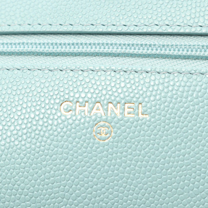 マトラッセ チェーンウォレット キャビアスキン ライトグリーン ゴールド金具 シャネル バッグ CHANEL
