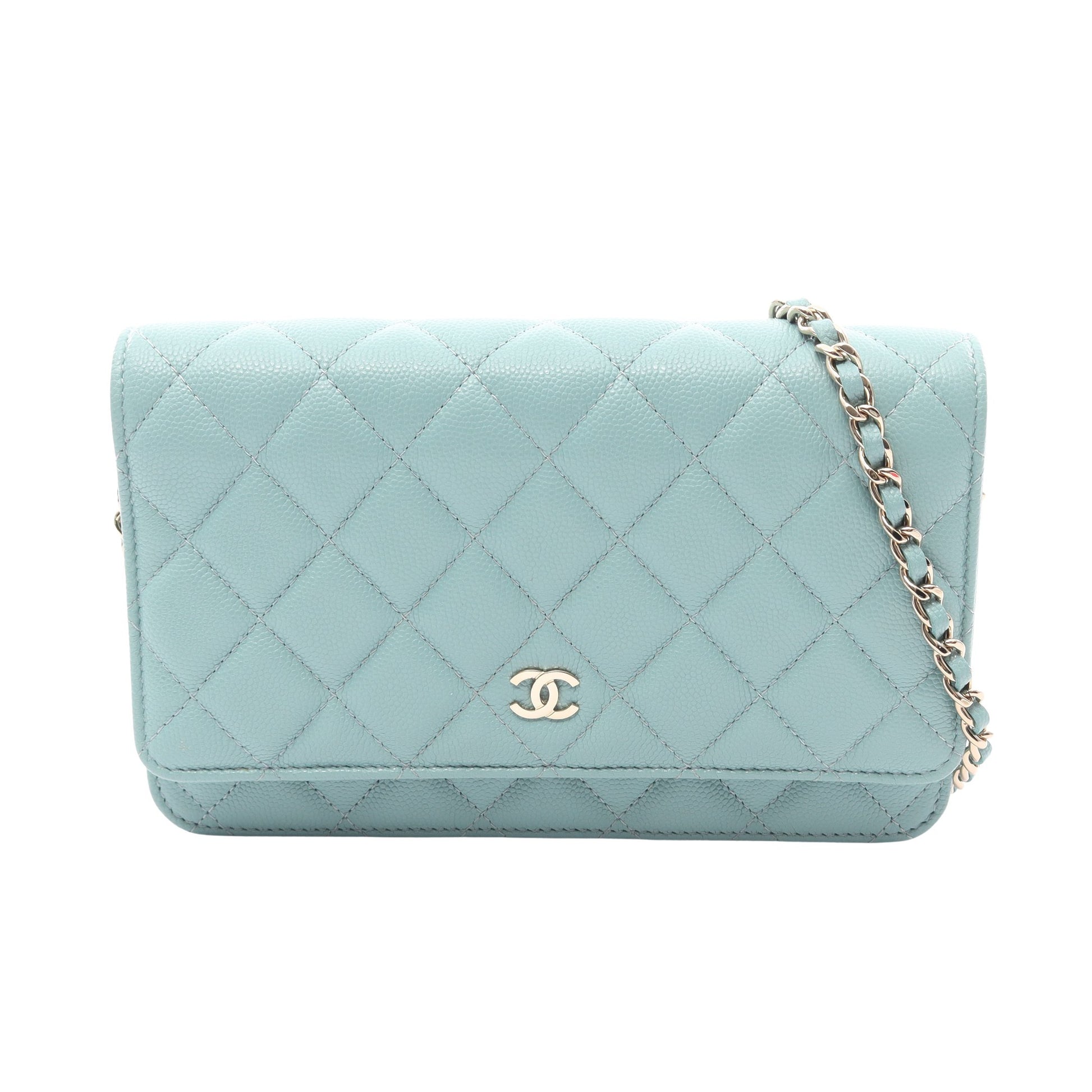 マトラッセ チェーンウォレット キャビアスキン ライトグリーン ゴールド金具 シャネル バッグ CHANEL