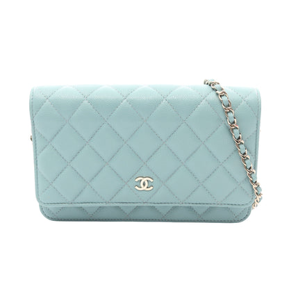 マトラッセ チェーンウォレット キャビアスキン ライトグリーン ゴールド金具 シャネル バッグ CHANEL